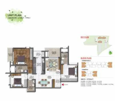 Risland Mansion 3 bhk floor plan